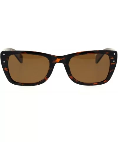 Polarized Womens Rectangular Mod Plastic Light Weight Sunglasses - Tortoise Brown - C818RIC4XY7 $7.61 Rectangular