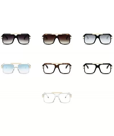 Bold Oversized Sunglasses For Women Fashion Designer Rectangle Frame Shades - Black&blue - C218M4EW9D4 $13.57 Square