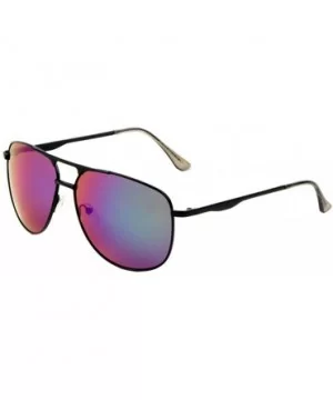 Straight Bridge Top Bar Round Aviator Sunglasses - Purple - CU197R8H2NG $10.40 Aviator