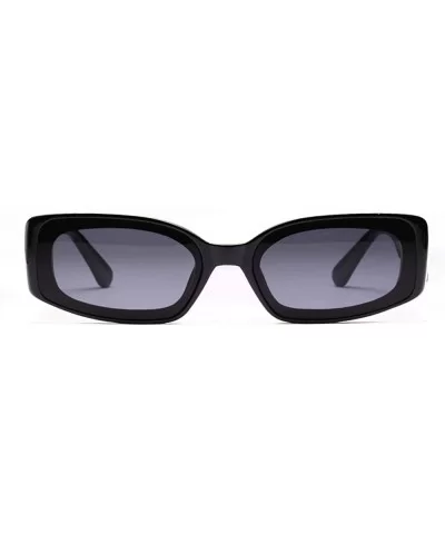 Women Rectangle Sunglasses Transparent Candy Color Sun Glasses Lady Trendy Gift - Full Black - CM18HLYRE3X $6.87 Rectangular