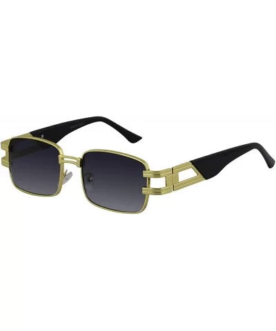 CLASSIC VINTAGE RETRO HIP HOP RAPPER Style SUNGLASSES Square Gold Frame - 2 Pack Blue and Black Gradient - CG197IRQMAS $17.16...