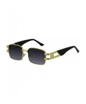 CLASSIC VINTAGE RETRO HIP HOP RAPPER Style SUNGLASSES Square Gold Frame - 2 Pack Blue and Black Gradient - CG197IRQMAS $17.16...