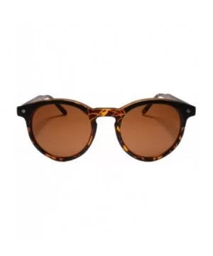 High-End Dapper Indie Vintage 80s Look Simpered Round Key Hole Sunglasses - Brown - CT199EQ0607 $11.72 Round