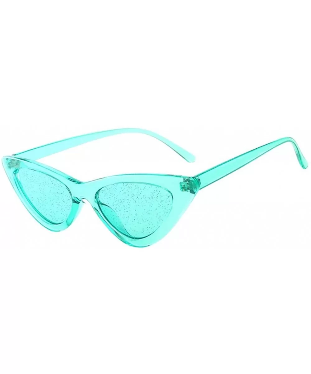 Women's Fashion Cat Eye Jelly Color Sunshade Sexy Vintage sunglasses - Green - CB18UOOX3D2 $4.95 Cat Eye