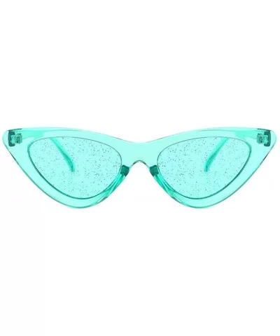 Women's Fashion Cat Eye Jelly Color Sunshade Sexy Vintage sunglasses - Green - CB18UOOX3D2 $4.95 Cat Eye