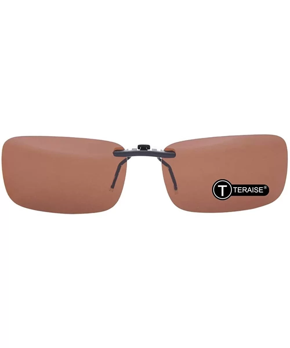 Polarized Clip-on Sunglasses Over Prescription Glasses Anti-Glare UV400 - Brown - C018E2IAWHD $9.98 Round