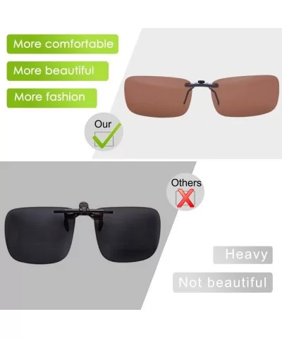 Polarized Clip-on Sunglasses Over Prescription Glasses Anti-Glare UV400 - Brown - C018E2IAWHD $9.98 Round