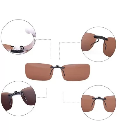 Polarized Clip-on Sunglasses Over Prescription Glasses Anti-Glare UV400 - Brown - C018E2IAWHD $9.98 Round