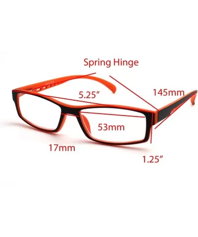 Soft Matte Black w/ 2 Tone Reading Glasses Spring Hinge 0.74 Oz - Matte Black Orange - CC12C1Y0E8H $16.34 Rectangular