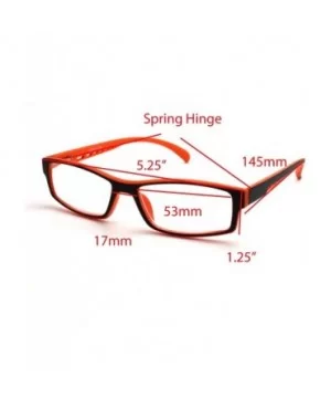 Soft Matte Black w/ 2 Tone Reading Glasses Spring Hinge 0.74 Oz - Matte Black Orange - CC12C1Y0E8H $16.34 Rectangular