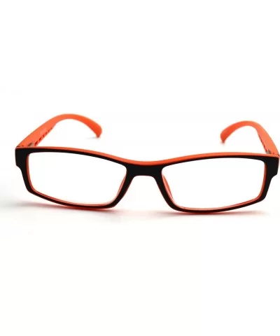 Soft Matte Black w/ 2 Tone Reading Glasses Spring Hinge 0.74 Oz - Matte Black Orange - CC12C1Y0E8H $16.34 Rectangular