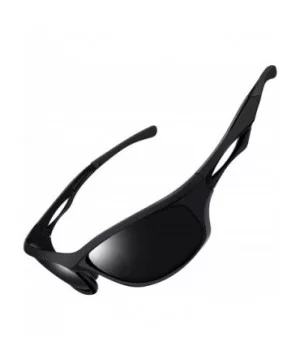 Polarized Sport Sunglasses for Men Women UV400 Sports Sun Glasses Shades - Matte Black - CV18DHYCUWG $10.43 Sport