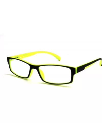 Soft Matte Black w/ 2 Tone Reading Glasses Spring Hinge 0.74 Oz - Matte Black Yellow - C212C1Y0E73 $14.33 Rectangular