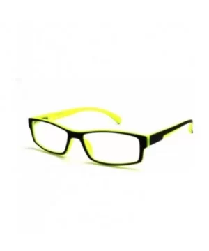 Soft Matte Black w/ 2 Tone Reading Glasses Spring Hinge 0.74 Oz - Matte Black Yellow - C212C1Y0E73 $14.33 Rectangular