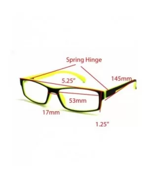 Soft Matte Black w/ 2 Tone Reading Glasses Spring Hinge 0.74 Oz - Matte Black Yellow - C212C1Y0E73 $14.33 Rectangular