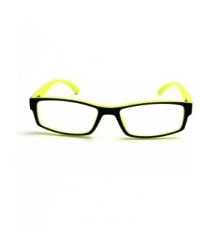 Soft Matte Black w/ 2 Tone Reading Glasses Spring Hinge 0.74 Oz - Matte Black Yellow - C212C1Y0E73 $14.33 Rectangular