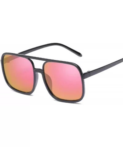 Black Square Oversized Sunglasses Women Big Frame Sun Glasses Mirror Oculos Unisex Gradient Hip Hop Shades - CQ197Y74NU7 $26....