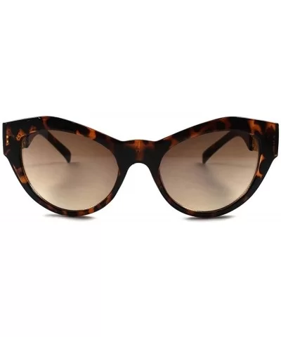 Tortoise Designer Fashion Elegant Gold Chain Arm Womens Sexy Cat Eye Sunglasses - CB1802O8DKW $8.06 Cat Eye