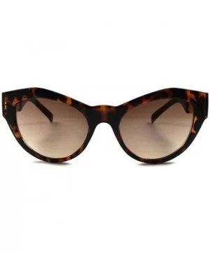 Tortoise Designer Fashion Elegant Gold Chain Arm Womens Sexy Cat Eye Sunglasses - CB1802O8DKW $8.06 Cat Eye