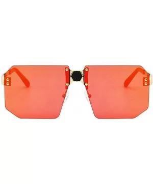 Fashion Square Sunglasses Women Brand Designer Rimless Red Mirror Sun Glasses Men UV400 - Red - CF194MH4MW2 $9.20 Square