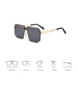 Fashion Square Sunglasses Women Brand Designer Rimless Red Mirror Sun Glasses Men UV400 - Red - CF194MH4MW2 $9.20 Square