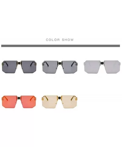 Fashion Square Sunglasses Women Brand Designer Rimless Red Mirror Sun Glasses Men UV400 - Red - CF194MH4MW2 $9.20 Square