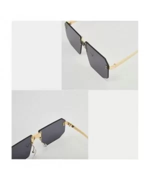 Fashion Square Sunglasses Women Brand Designer Rimless Red Mirror Sun Glasses Men UV400 - Red - CF194MH4MW2 $9.20 Square