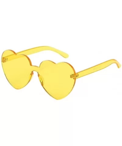 Sunglasses Transparent Frameless Valentine - Yellow - CL199L9ZRDH $5.23 Aviator