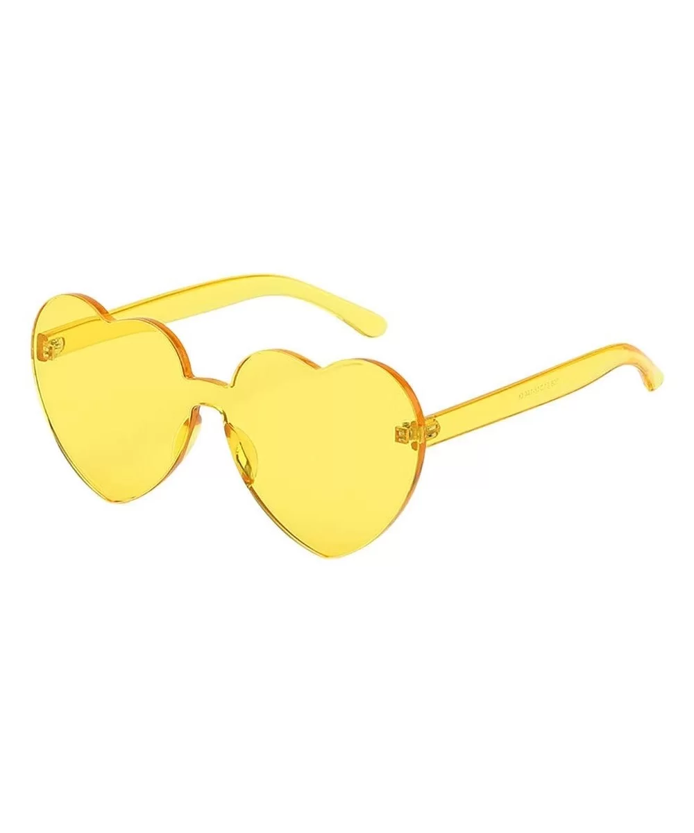 Sunglasses Transparent Frameless Valentine - Yellow - CL199L9ZRDH $5.23 Aviator