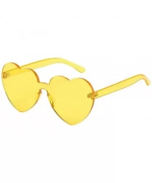 Sunglasses Transparent Frameless Valentine - Yellow - CL199L9ZRDH $5.23 Aviator