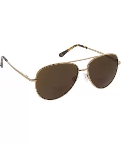 Heat Wave Bifocal Aviator Reading Sunglasses- Gold- 56 mm + 1.5 - CE19652YZNC $25.15 Aviator