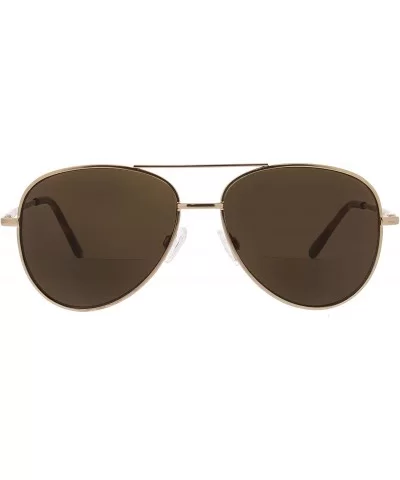 Heat Wave Bifocal Aviator Reading Sunglasses- Gold- 56 mm + 1.5 - CE19652YZNC $25.15 Aviator