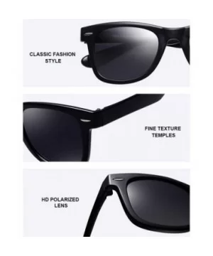 Vintage Square Sunglasses for Men Women Polarized UV Protection Acetate Frame Sunglass - Tr Black - CD18M0T0CXZ $15.09 Wayfarer