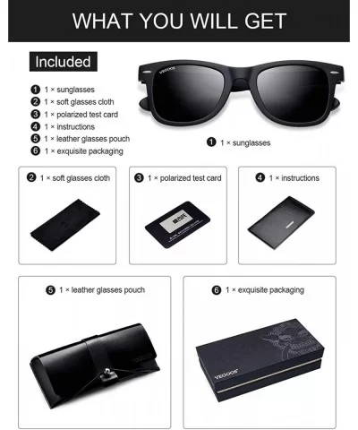 Vintage Square Sunglasses for Men Women Polarized UV Protection Acetate Frame Sunglass - Tr Black - CD18M0T0CXZ $15.09 Wayfarer