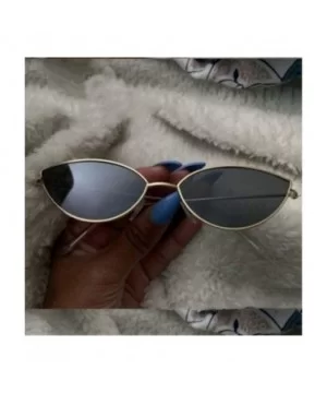 Metal Frame Women Cat Eye Sunglasses Cute Sexy Summer Retro Small Black Red Cateye Sun Glasses UV400 - Clear - CB197A2T9GU $2...