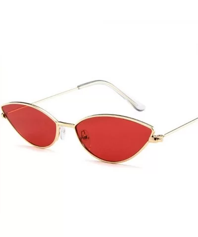 Metal Frame Women Cat Eye Sunglasses Cute Sexy Summer Retro Small Black Red Cateye Sun Glasses UV400 - Clear - CB197A2T9GU $2...