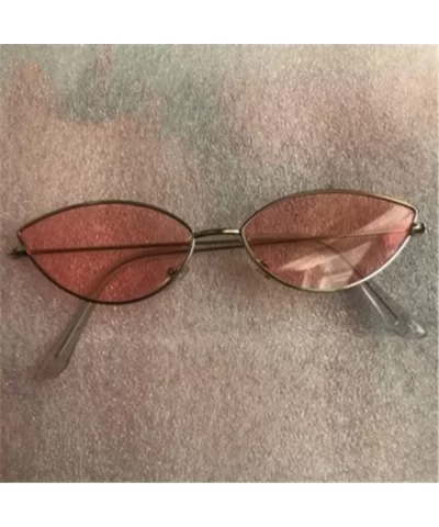 Metal Frame Women Cat Eye Sunglasses Cute Sexy Summer Retro Small Black Red Cateye Sun Glasses UV400 - Clear - CB197A2T9GU $2...