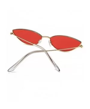 Metal Frame Women Cat Eye Sunglasses Cute Sexy Summer Retro Small Black Red Cateye Sun Glasses UV400 - Clear - CB197A2T9GU $2...