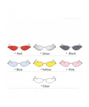 Metal Frame Women Cat Eye Sunglasses Cute Sexy Summer Retro Small Black Red Cateye Sun Glasses UV400 - Clear - CB197A2T9GU $2...