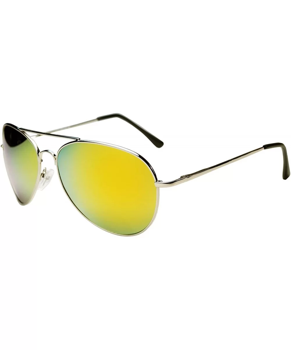 CLEARANCE!!! AV99 Aviator Sunglasses - Silver Fire - CO11JFE90T1 $6.29 Sport