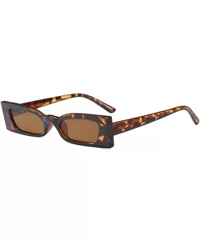 Small Sunglasses Women Vintage Rectangle Female Sun Glasses Cat Eye Ladies Gift - Leopard - CE18LZDSIQT $8.19 Square