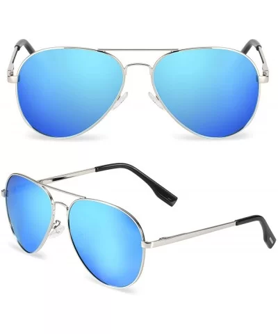 Aviator Sunglasses For Men/Women Polarized UV protection With 58mm Lens - Lightweight - C9194RD44MC $8.21 Oval