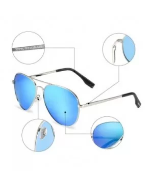 Aviator Sunglasses For Men/Women Polarized UV protection With 58mm Lens - Lightweight - C9194RD44MC $8.21 Oval