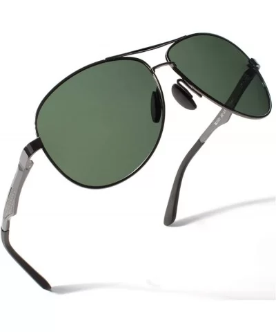 Polarized Sunglasses for Men Women Al-Mg Lightweight Driving Sun Glasses - A Gun Frame Green Lens/Polarized - CJ18NE3ZHGN $14...