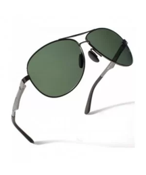 Polarized Sunglasses for Men Women Al-Mg Lightweight Driving Sun Glasses - A Gun Frame Green Lens/Polarized - CJ18NE3ZHGN $14...