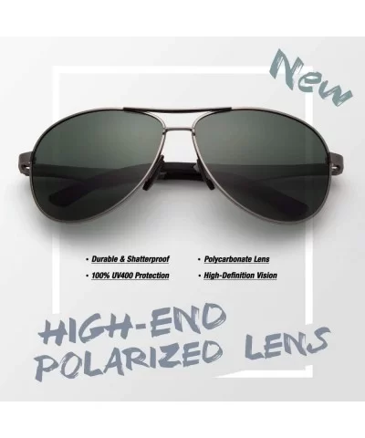 Polarized Sunglasses for Men Women Al-Mg Lightweight Driving Sun Glasses - A Gun Frame Green Lens/Polarized - CJ18NE3ZHGN $14...