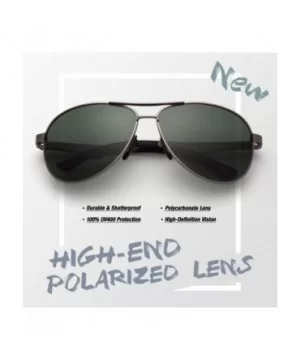 Polarized Sunglasses for Men Women Al-Mg Lightweight Driving Sun Glasses - A Gun Frame Green Lens/Polarized - CJ18NE3ZHGN $14...