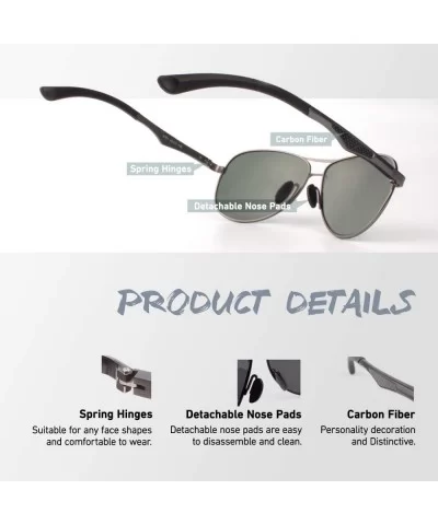 Polarized Sunglasses for Men Women Al-Mg Lightweight Driving Sun Glasses - A Gun Frame Green Lens/Polarized - CJ18NE3ZHGN $14...