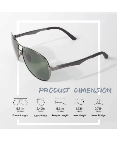 Polarized Sunglasses for Men Women Al-Mg Lightweight Driving Sun Glasses - A Gun Frame Green Lens/Polarized - CJ18NE3ZHGN $14...