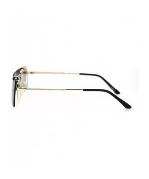 Unisex Funky Shield Flip Up Retro Rectangular Victorian Sunglasses - Gold Black - CM18TSXNSTU $11.99 Rectangular